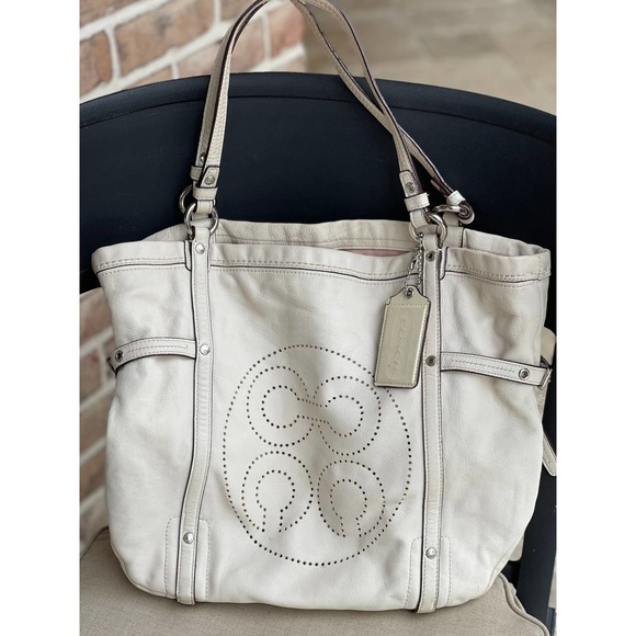 Coach Audrey Leather Andie Cinched Tote - Picture 1 of 9